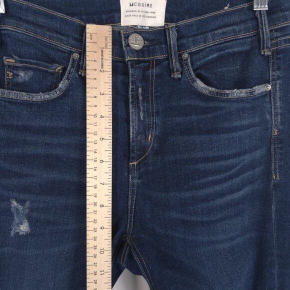 McGUIRE Women’s Jeans Mid Rise Distressed Skinny STYLE 157A Size 27 - Picture 4 of 13